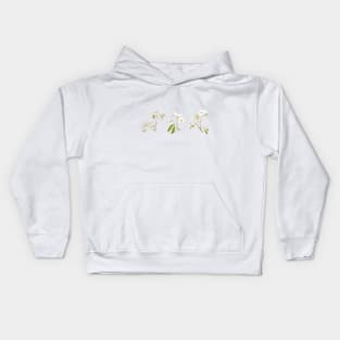 3 white cherry blossom branches Kids Hoodie